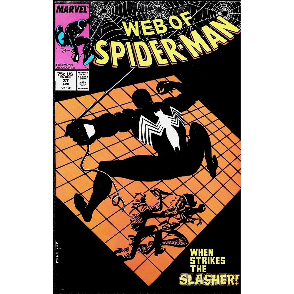 Marvel Comic‎ Book Web of Spider-Man #37 Black Suit Slasher 1988